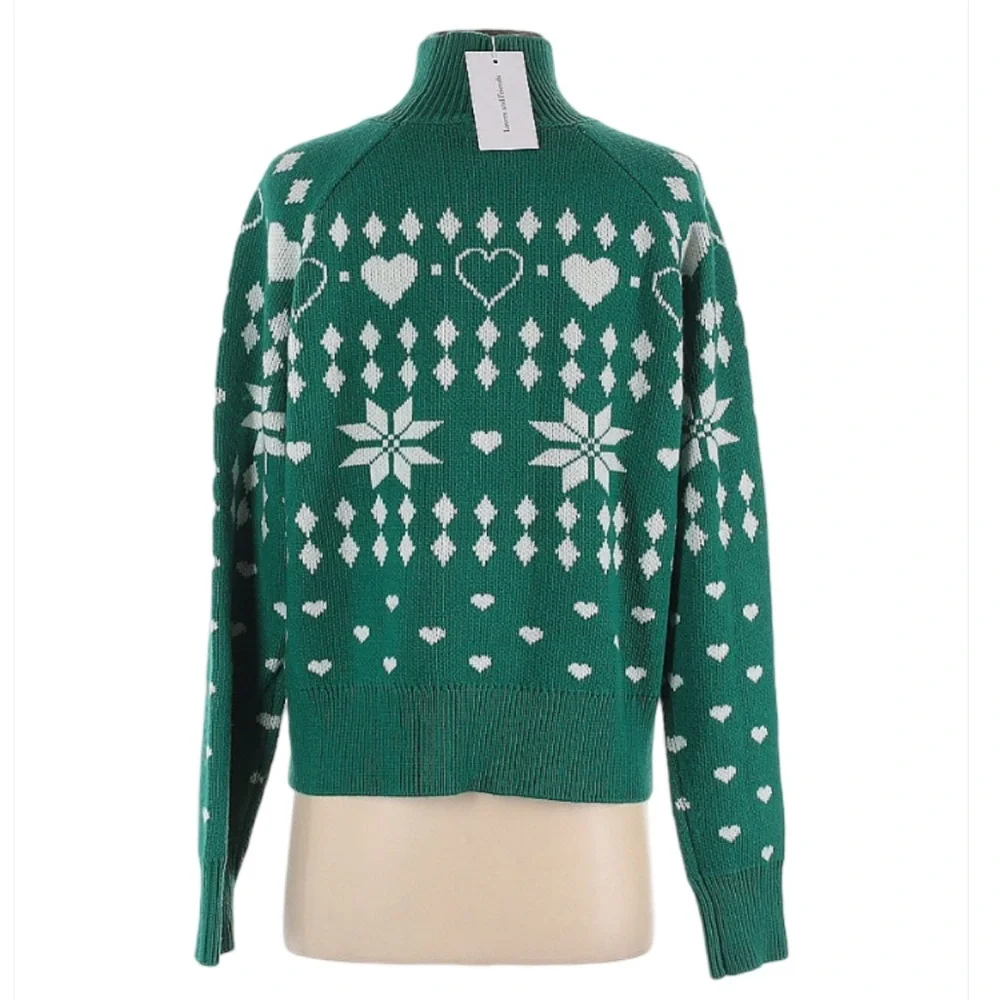 NWT-Lovers & Friends Fair Isle Turtleneck Pullover Sweater - Picture 5 of 8